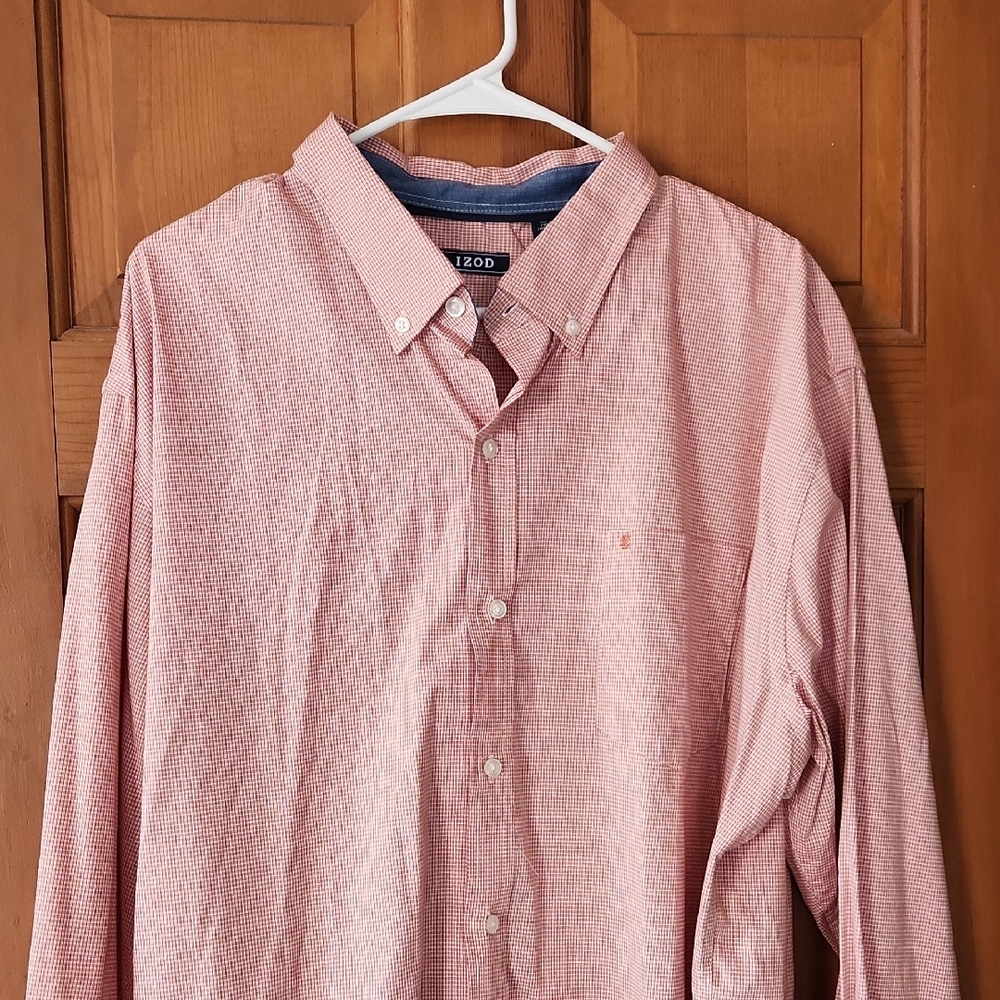 Izod Red Casual Button Down Shirt with Relaxed Fit